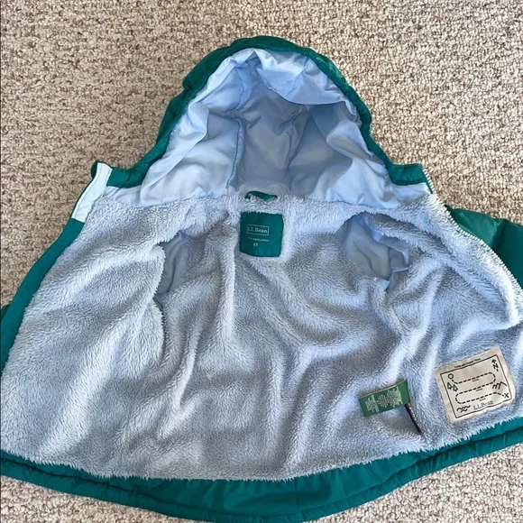 L.L. Bean Teal Hooded Puffer Jacket - Picture 3 of 5